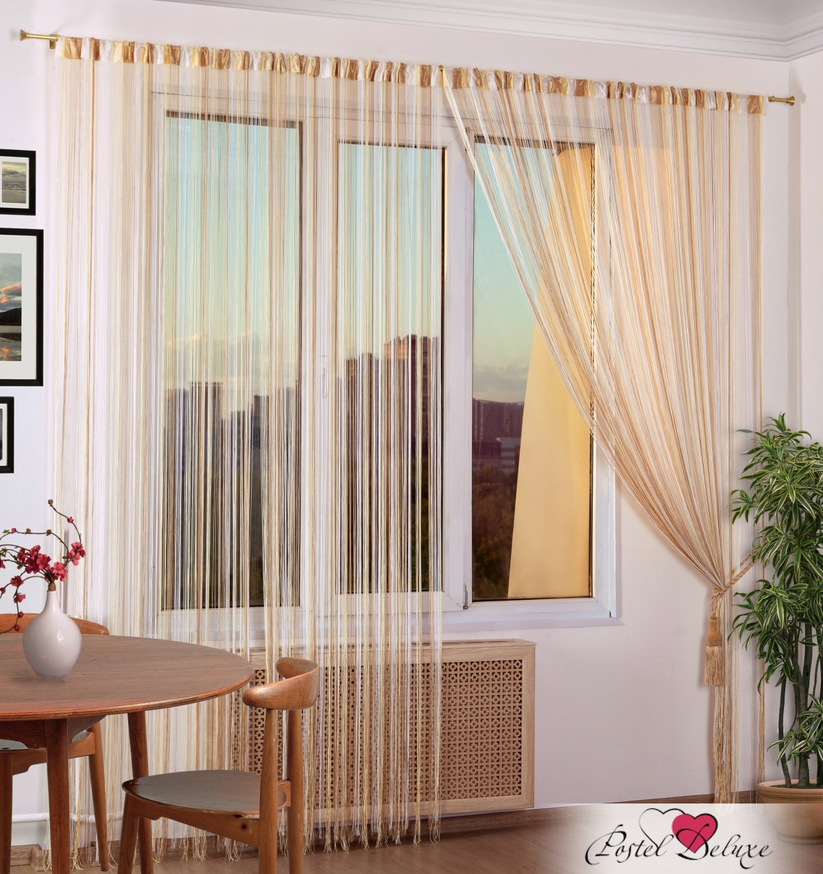 Нитяные шторы ВАШАКИСЕЯ кисея Радуга col 179 белая+серая+черная