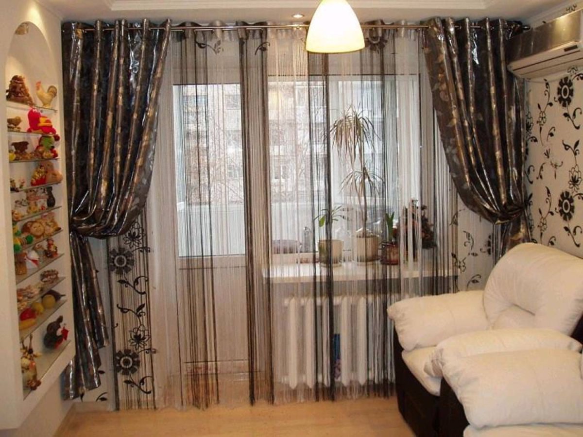 Шторы нити в спальню