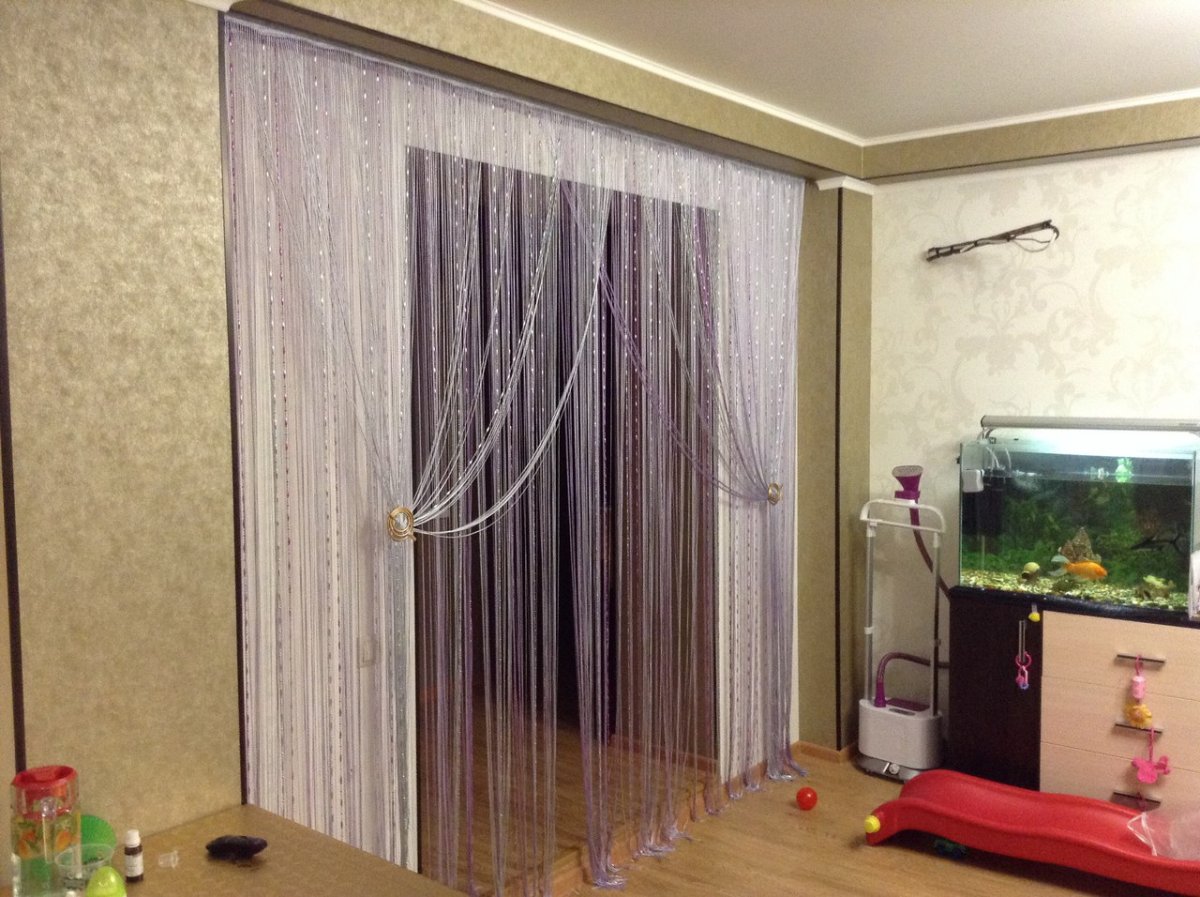 Штора нитяная Алтекс однотонная