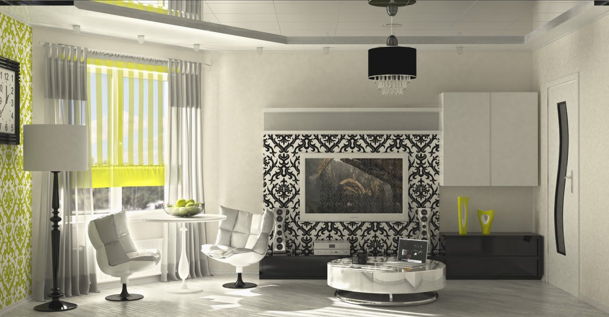 Интерьер в черно белых тонах