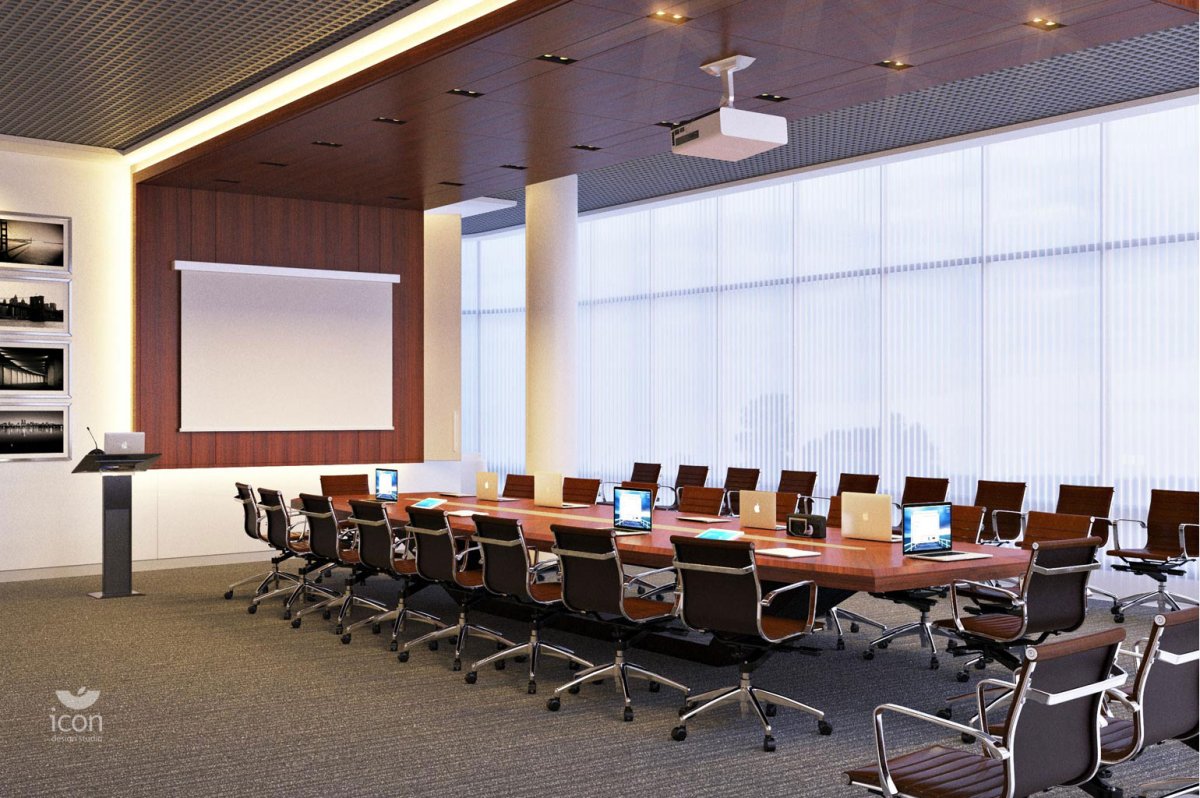 Конференц-зал вид снизу Сколково