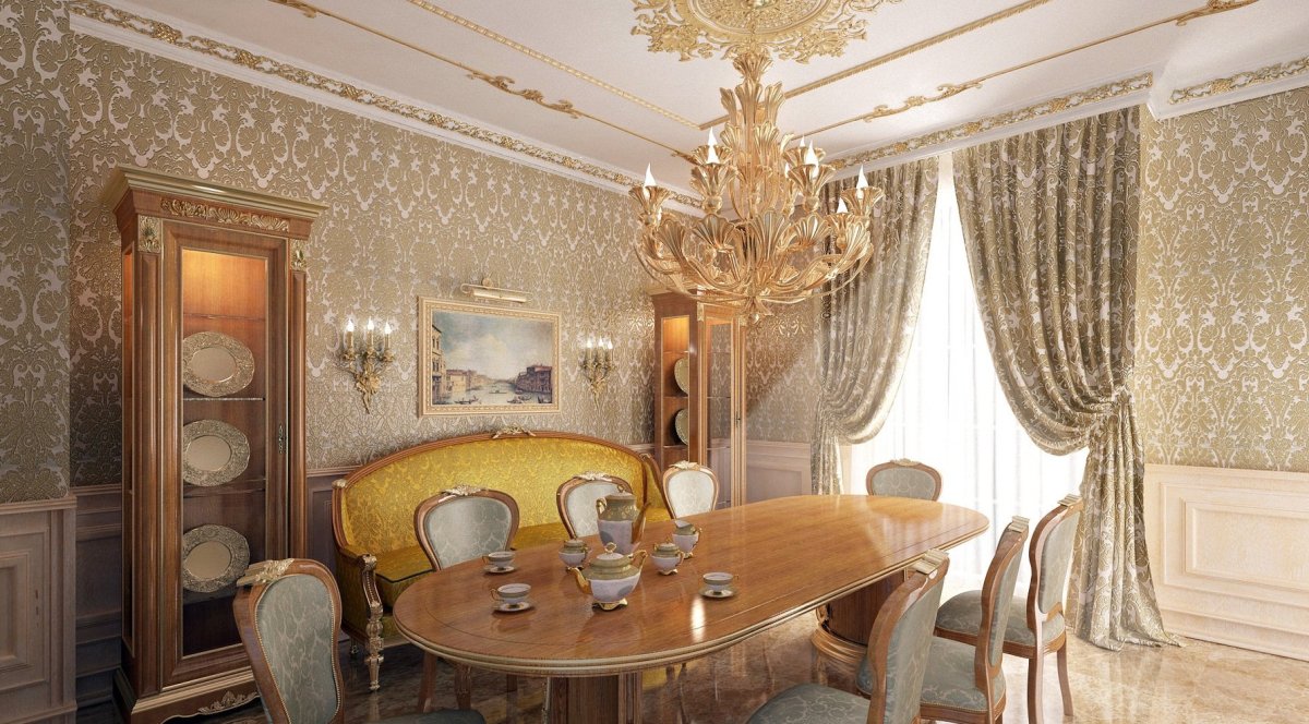 Классическая гостиная в светлых тонах