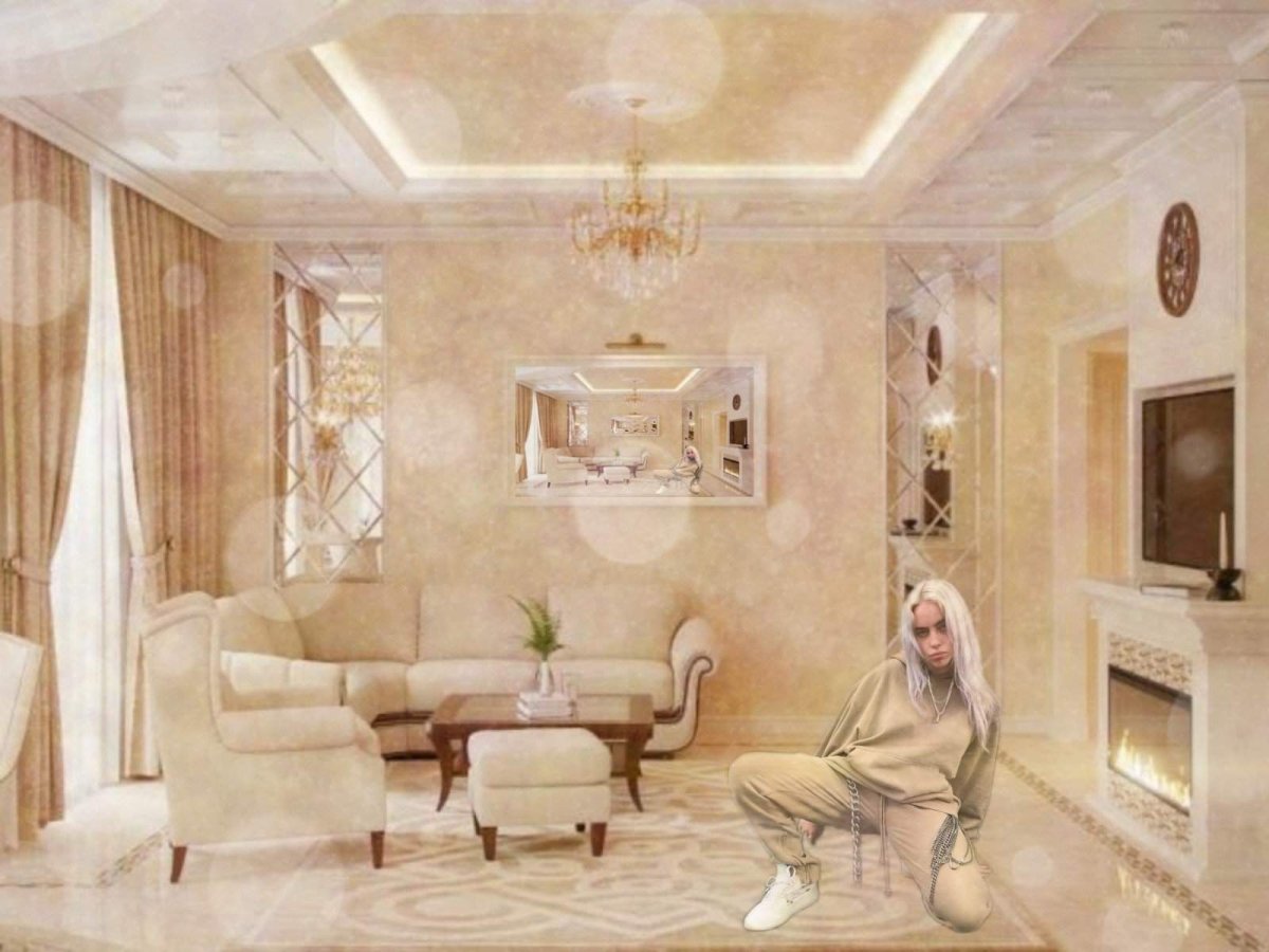 Гостиная в золотисто бежевых тонах