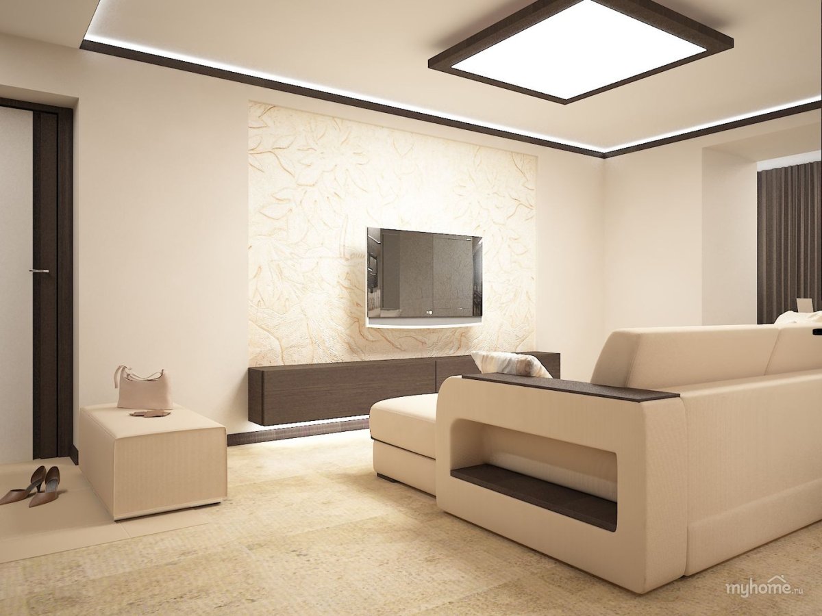 Гостиная с угловым диваном интерьер