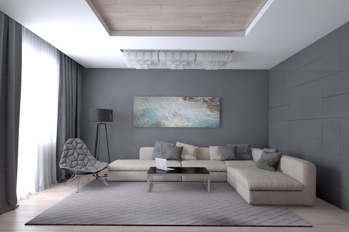 Обои для зала в стиле хайтек