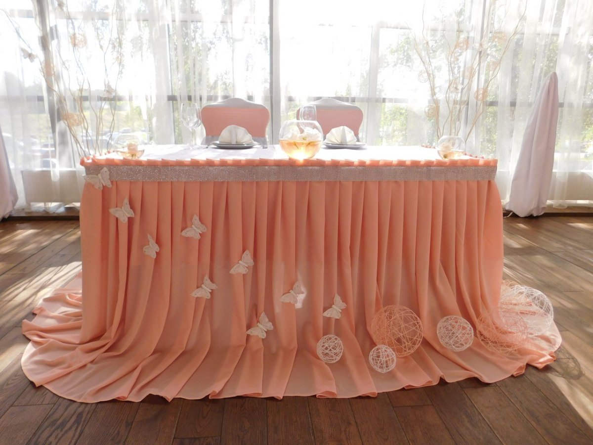 Украшение на свадьбу персиково цвета