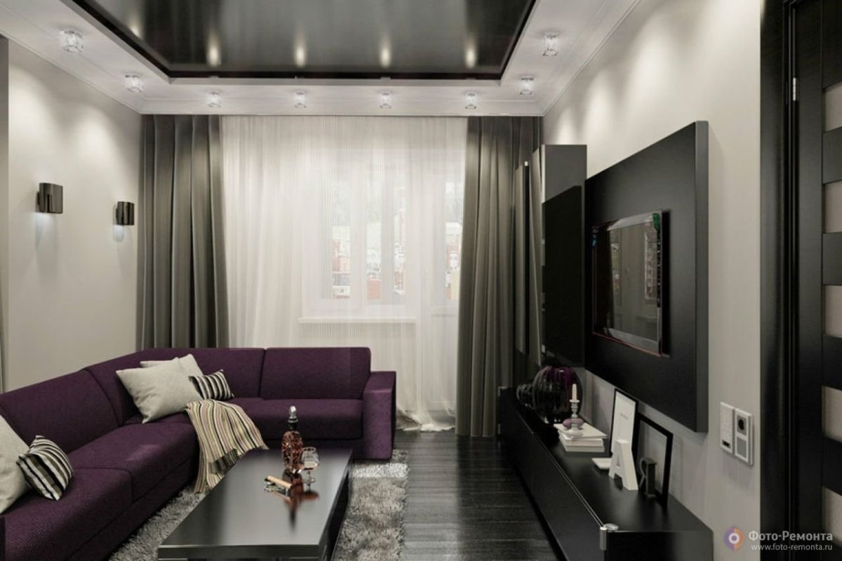 Интерьер зала в панельке