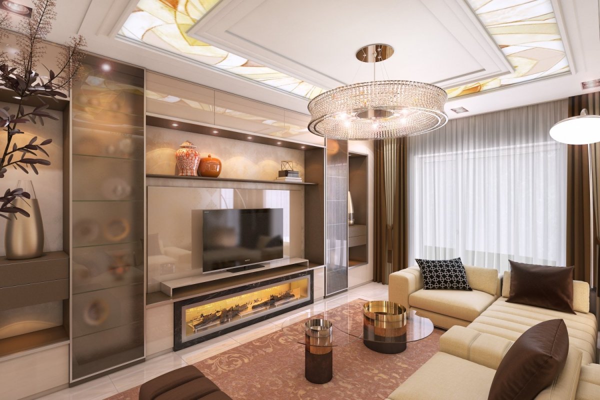 Бежевая гостиная