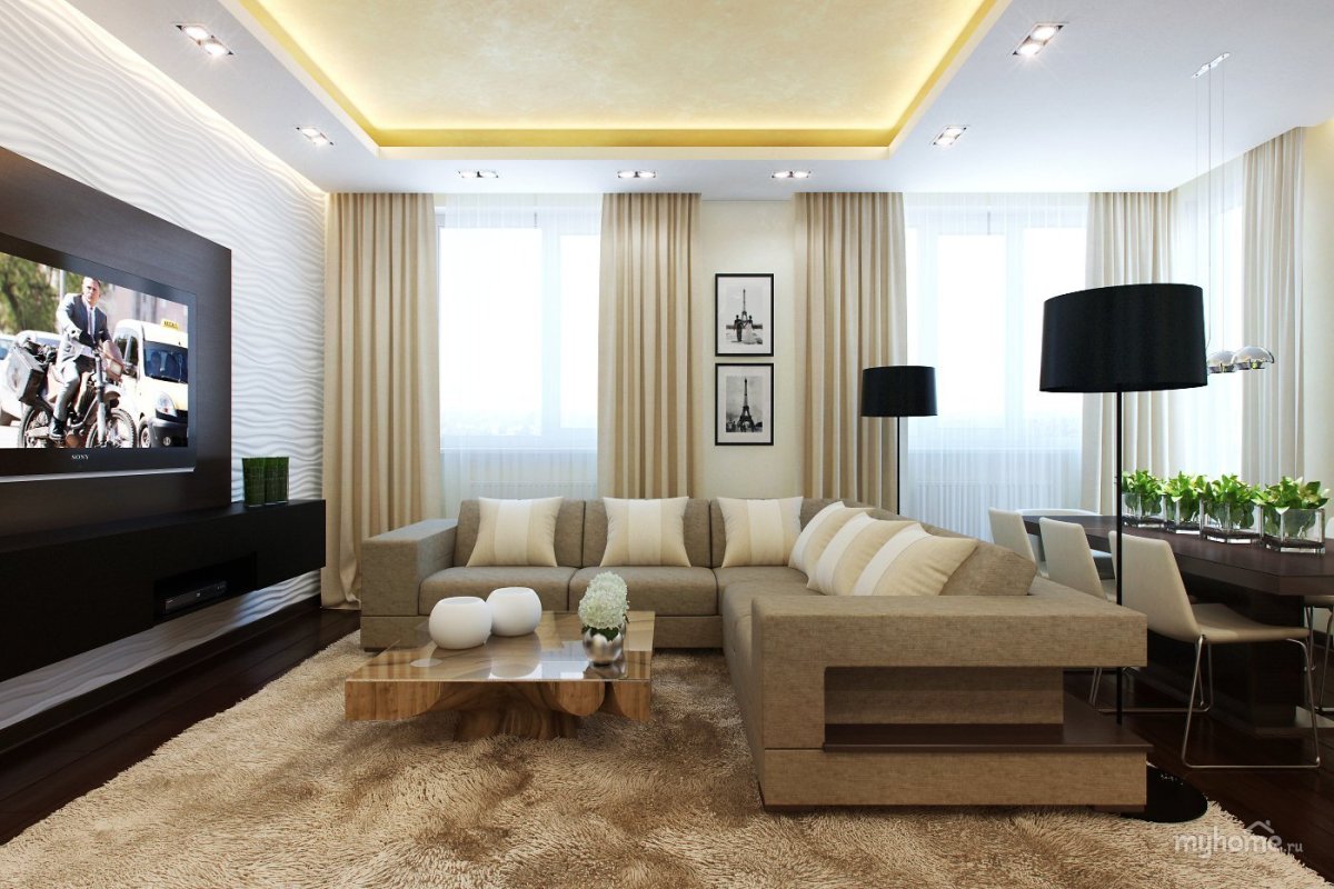 Интерьер гостиной 14м2