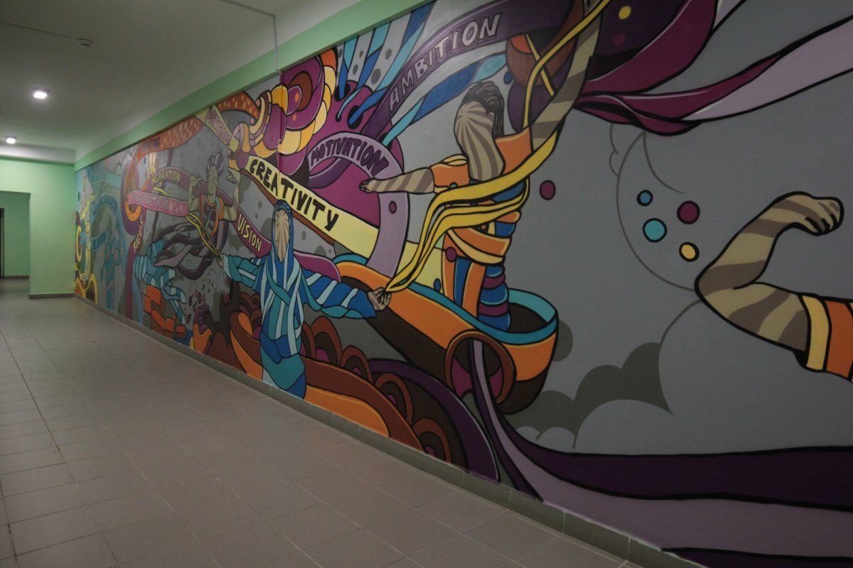 Роспись стен в школе фото