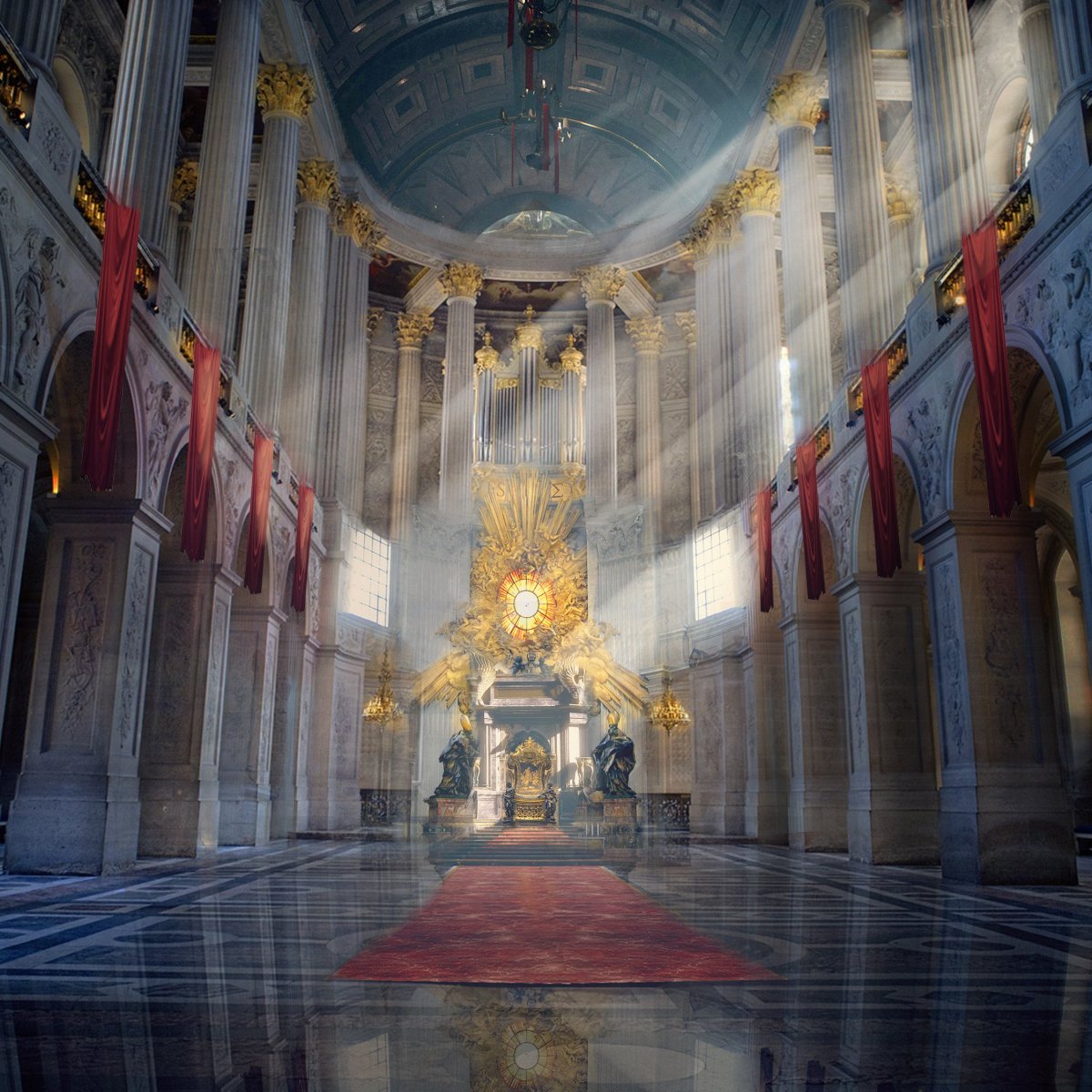 Тронный зал Готика перспектива