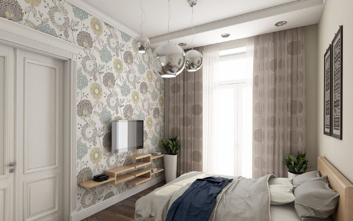 Комбинированные обои для гостиной