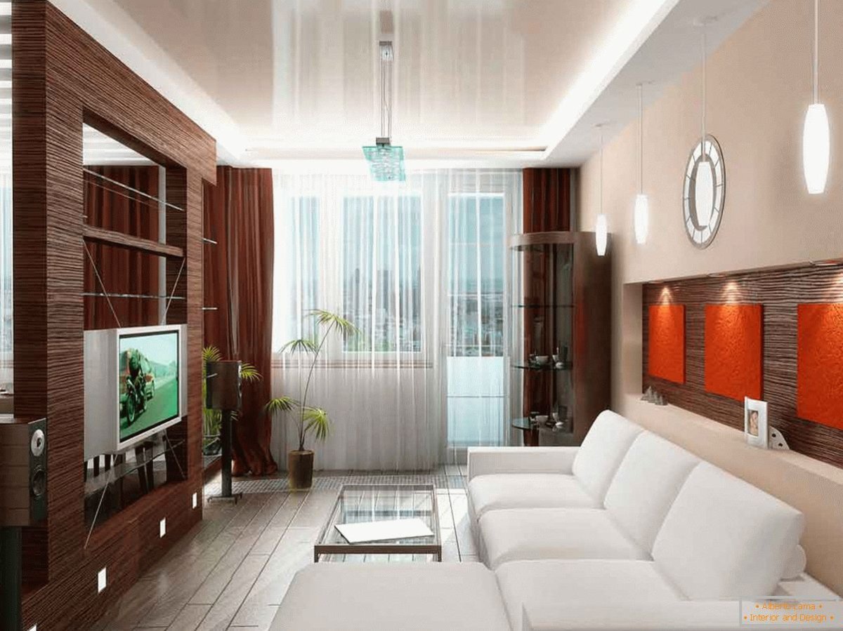 Гостиная с балконом в хрущевке