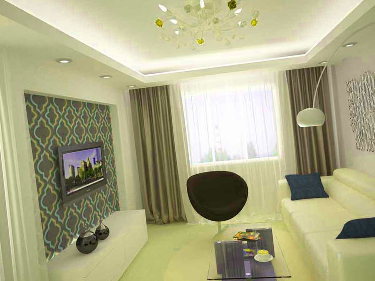 Потолок в маленькой гостиной