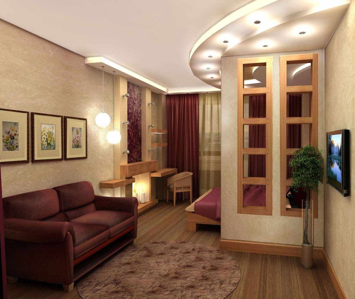 Гостиная с перегородкой