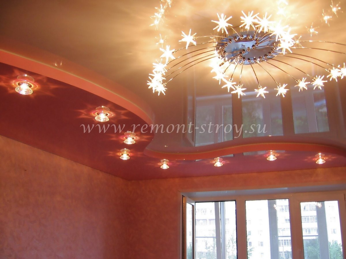 Натяжные потолки для зала