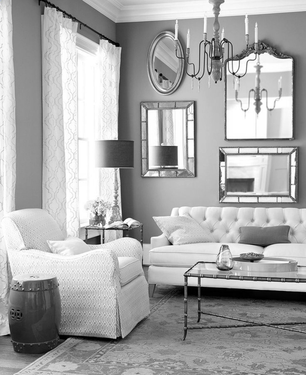 Серый и белый цвет в интерьере