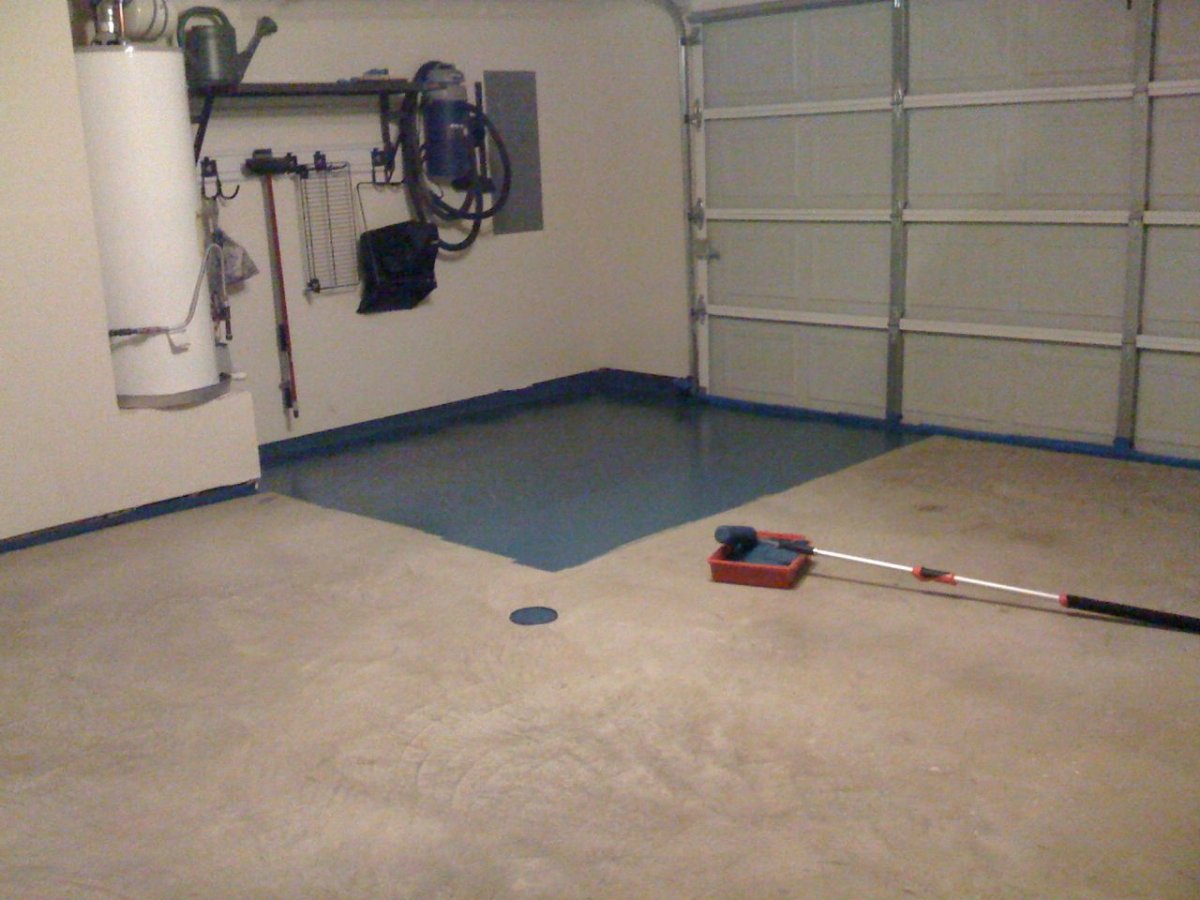 Бетонный пол в гараже с разуклонкой