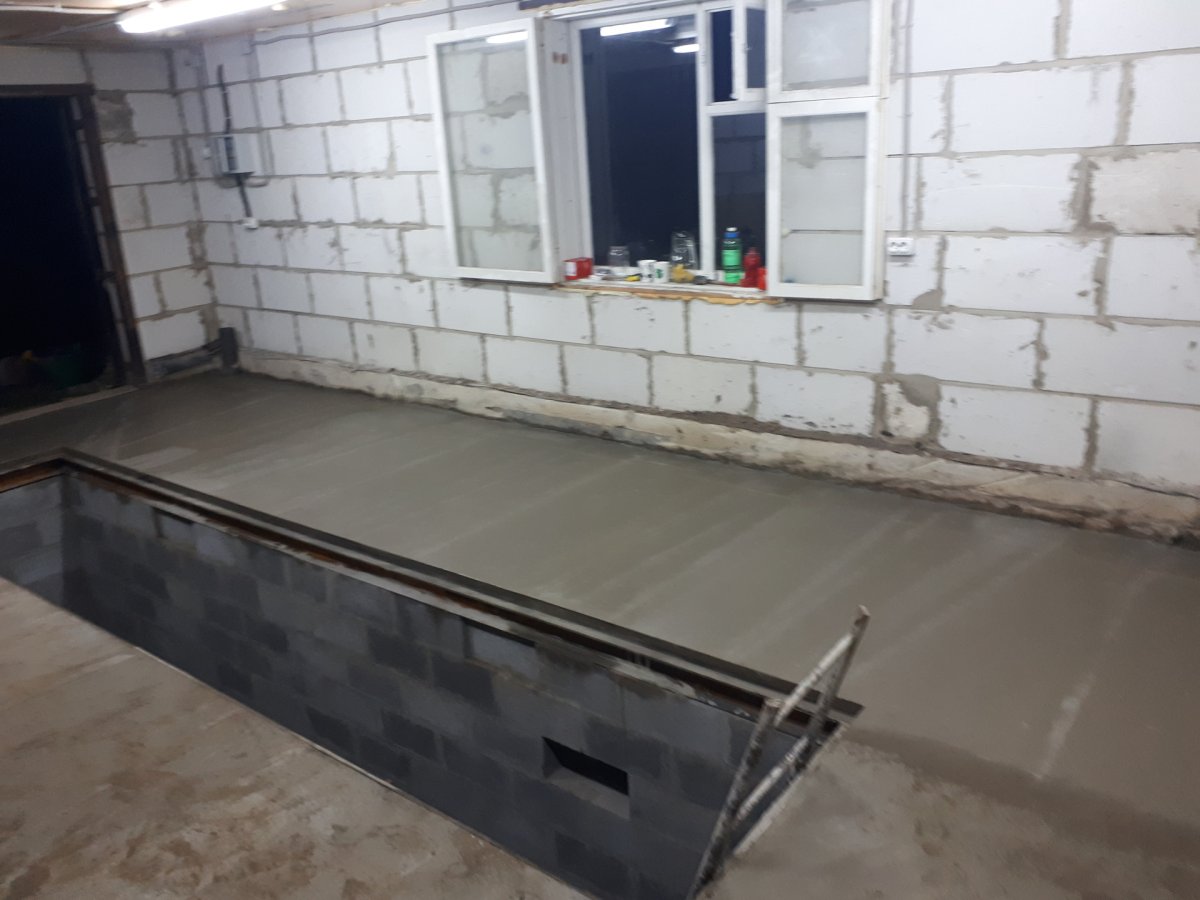Пол гаража из пеноблоков