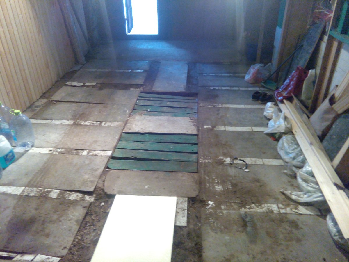 Деревянный пол в гараже влагоизоляция