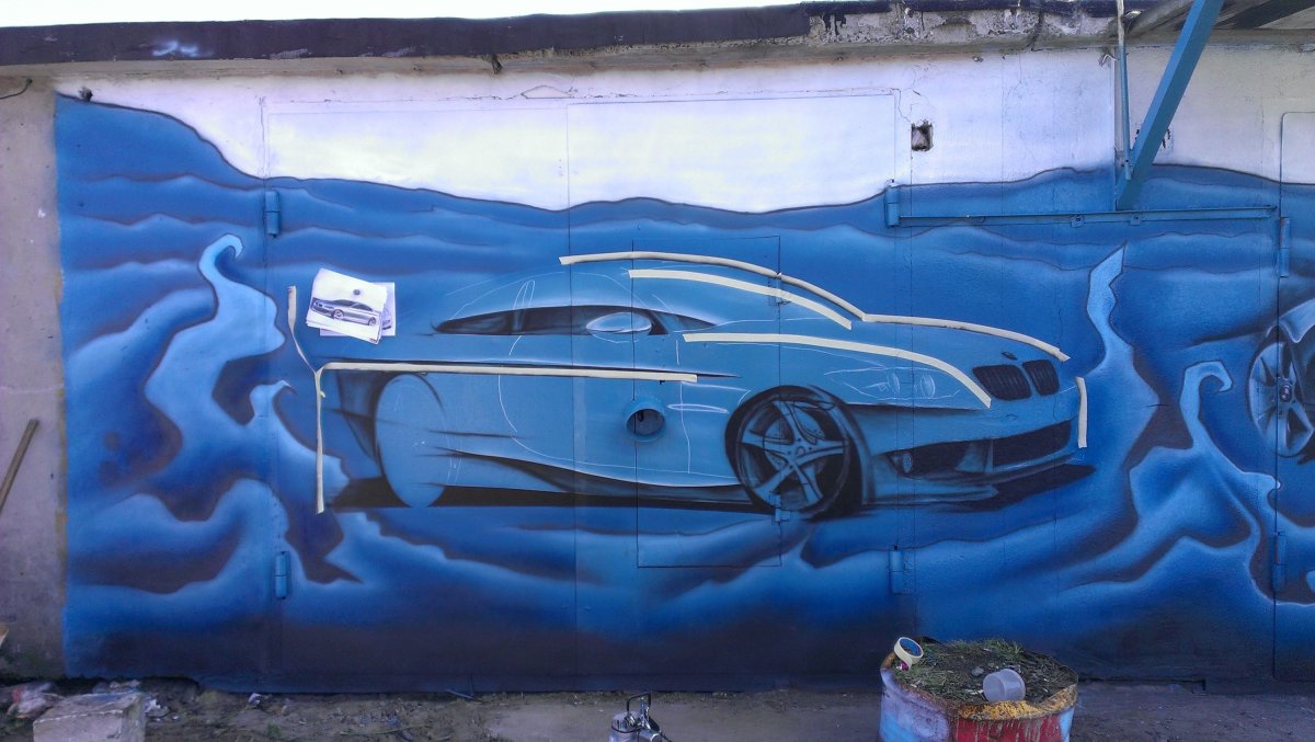 Разрисовать стену в гараже