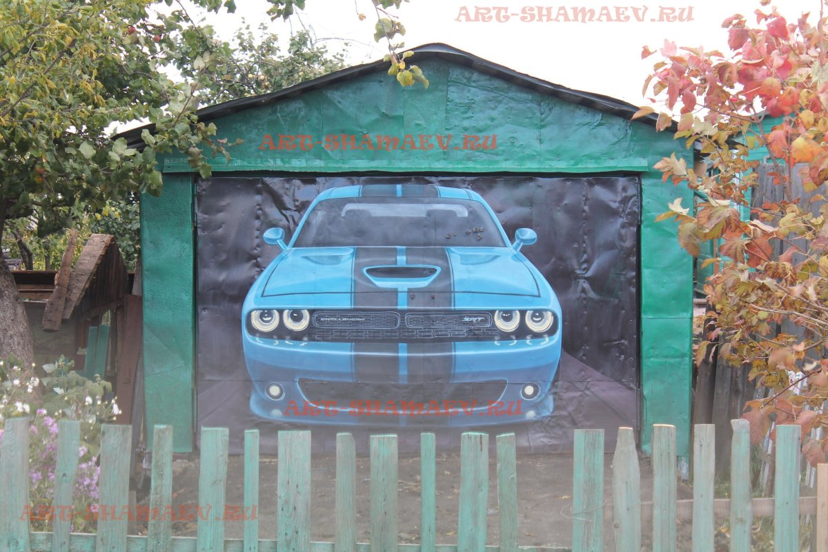 Аэрография на гаражных воротах