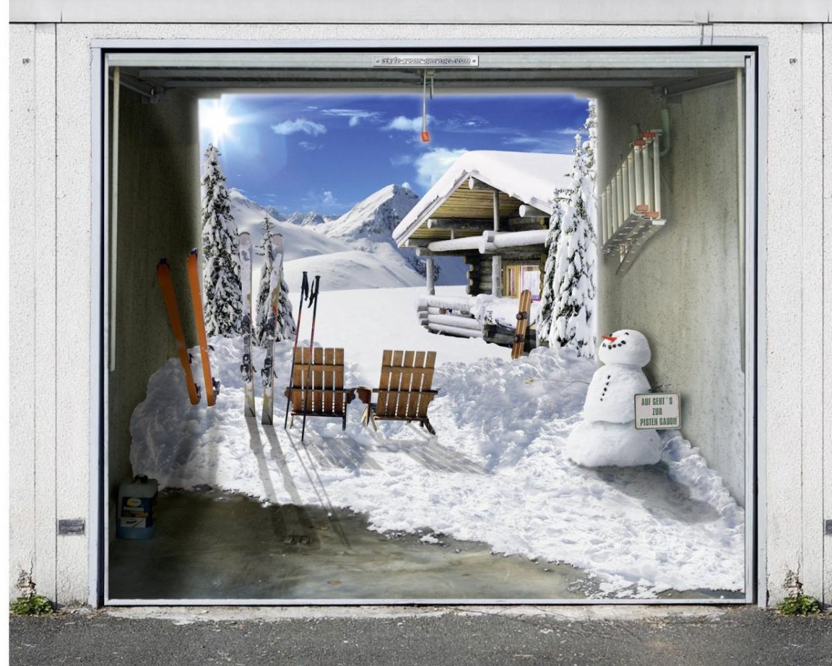 Аэрография на воротах гаража