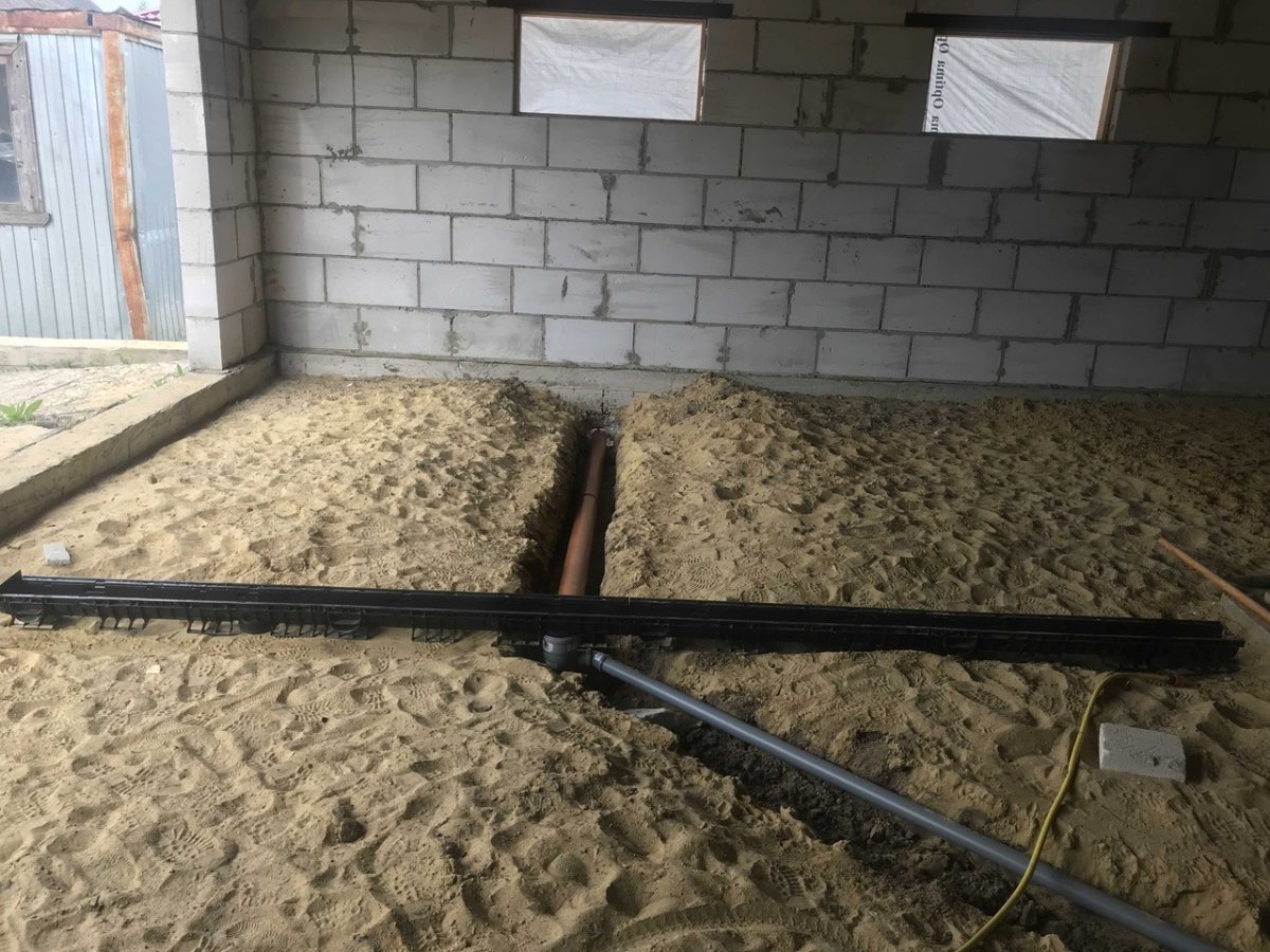 Монолитный лоток ливневка