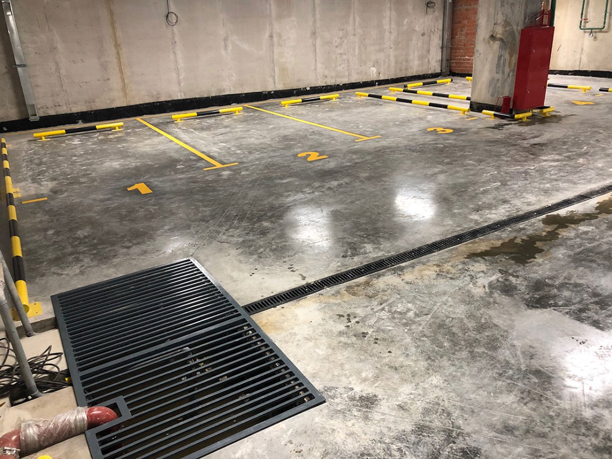 Дренажный приямок в паркинге