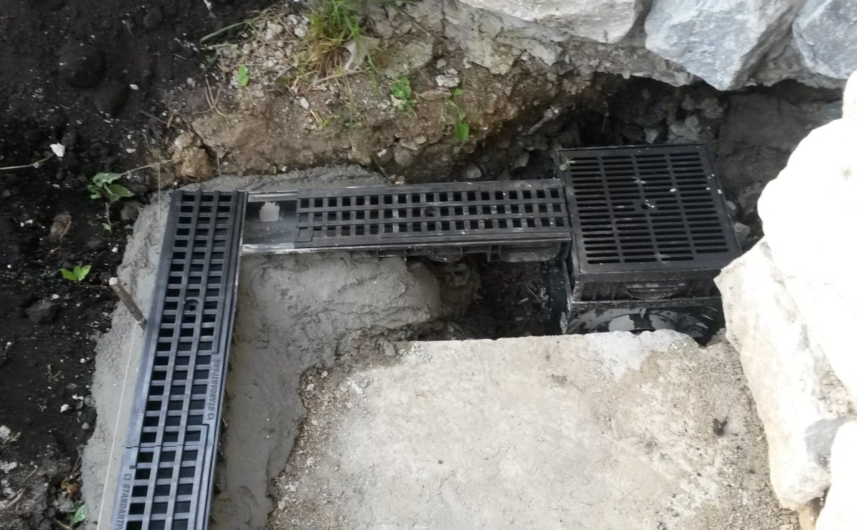 Фильм с водоотводными решетками дренаж