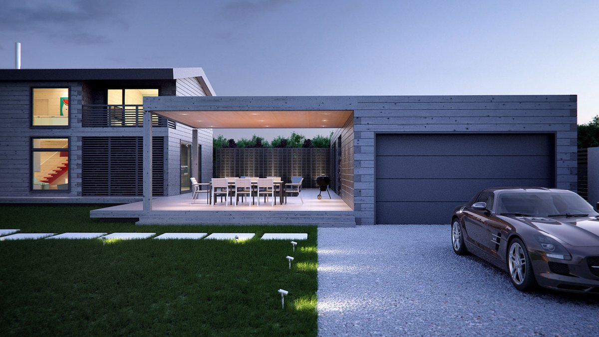 Дома в стиле Минимализм с гаражом