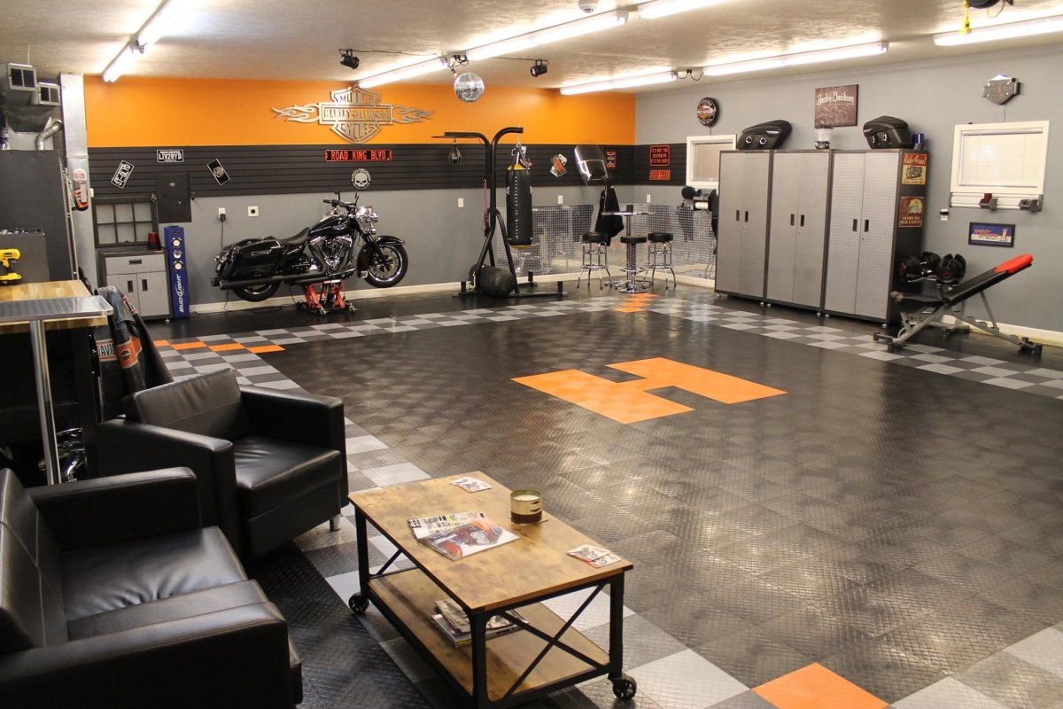 Пол гараж Harley Davidson