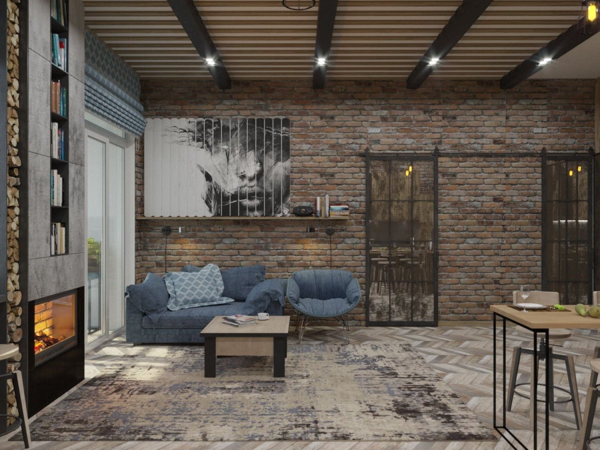 Интерьер подвала в стиле лофт