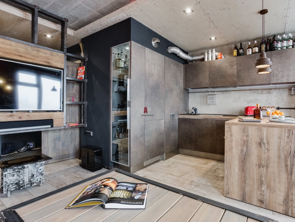 Интерьер гаража в стиле лофт