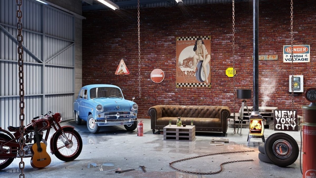 Летняя кухня лофт