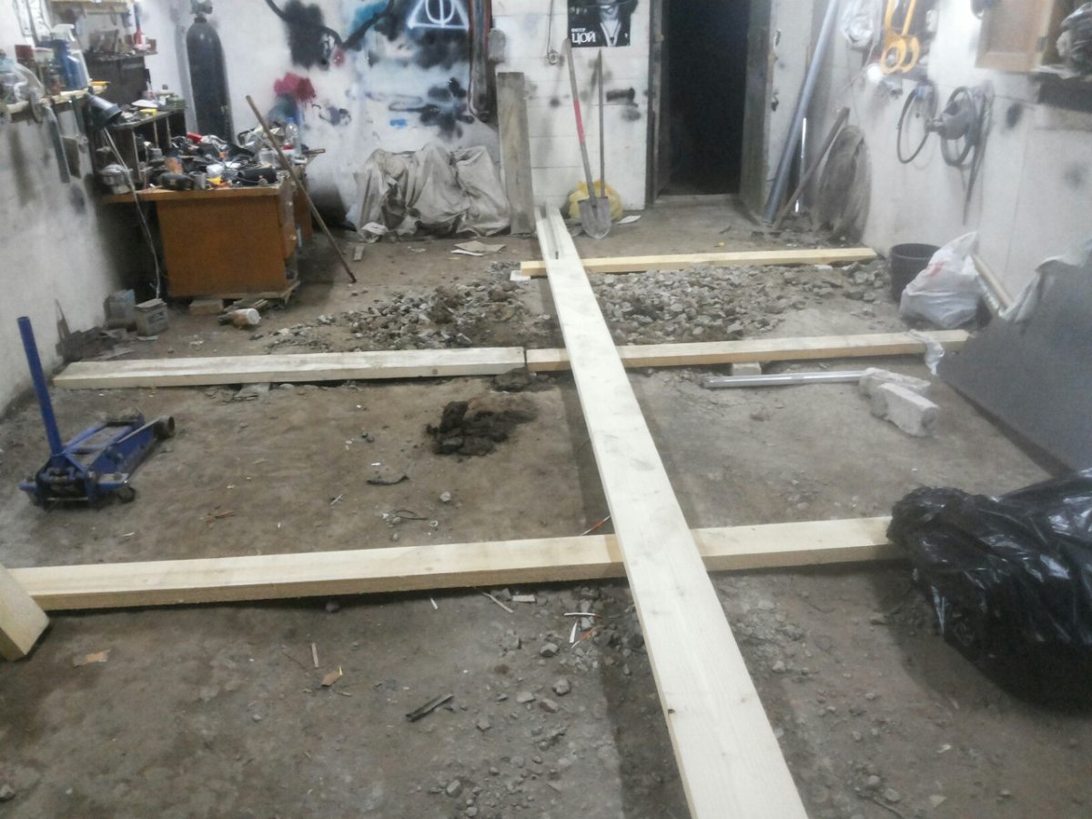 Лаги для пола в гараже