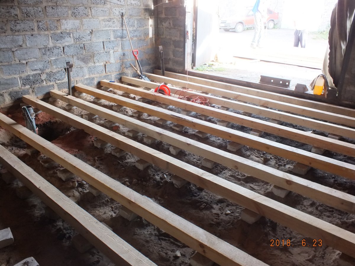 Пол по лагам в гараже