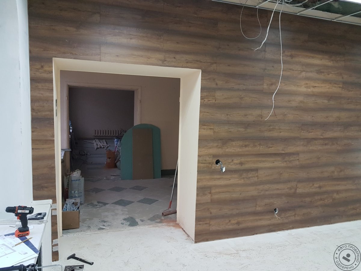 Ламинат на стену в гараже