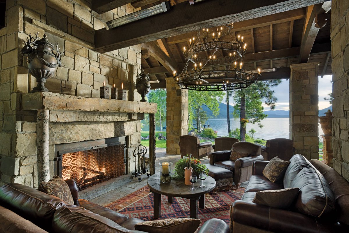 Беседка с камином Шале