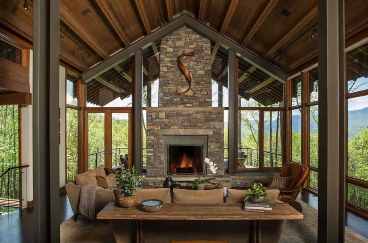 Камин на террасе