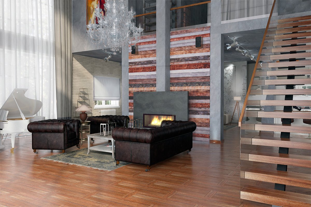 Каминный зал лофт