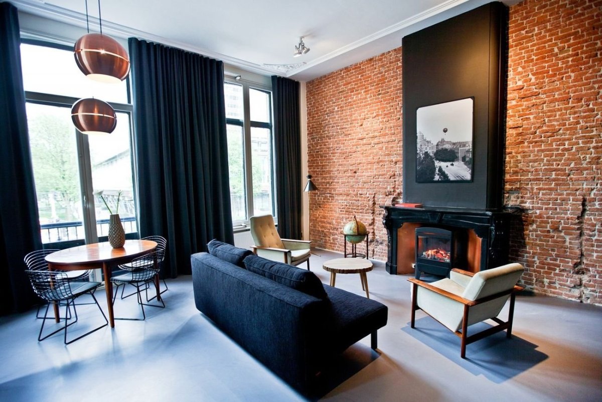 Камин в стиле лофт