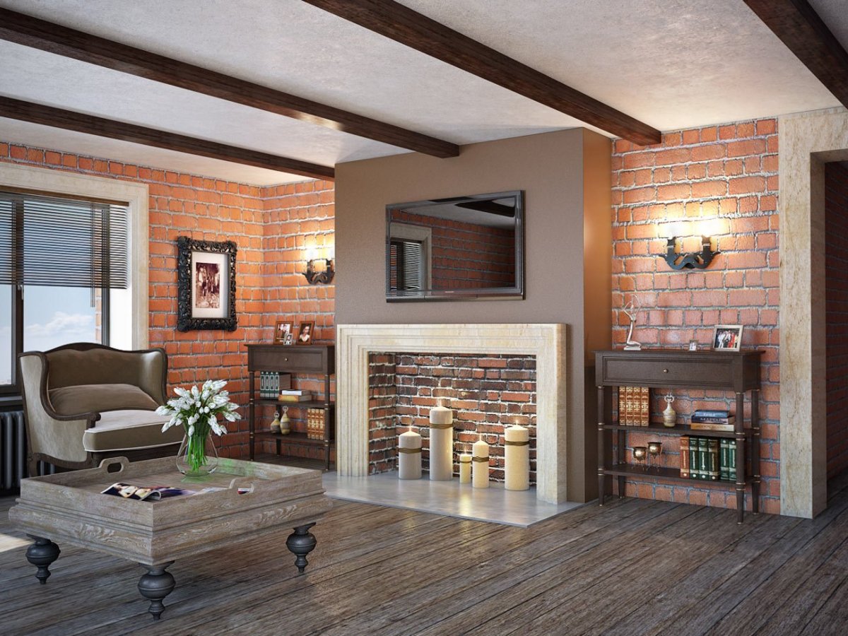 Фальш камин в стиле лофт