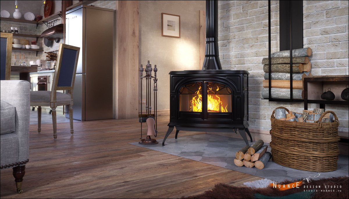 Камин Кантри + Фаерфилд в интерьере