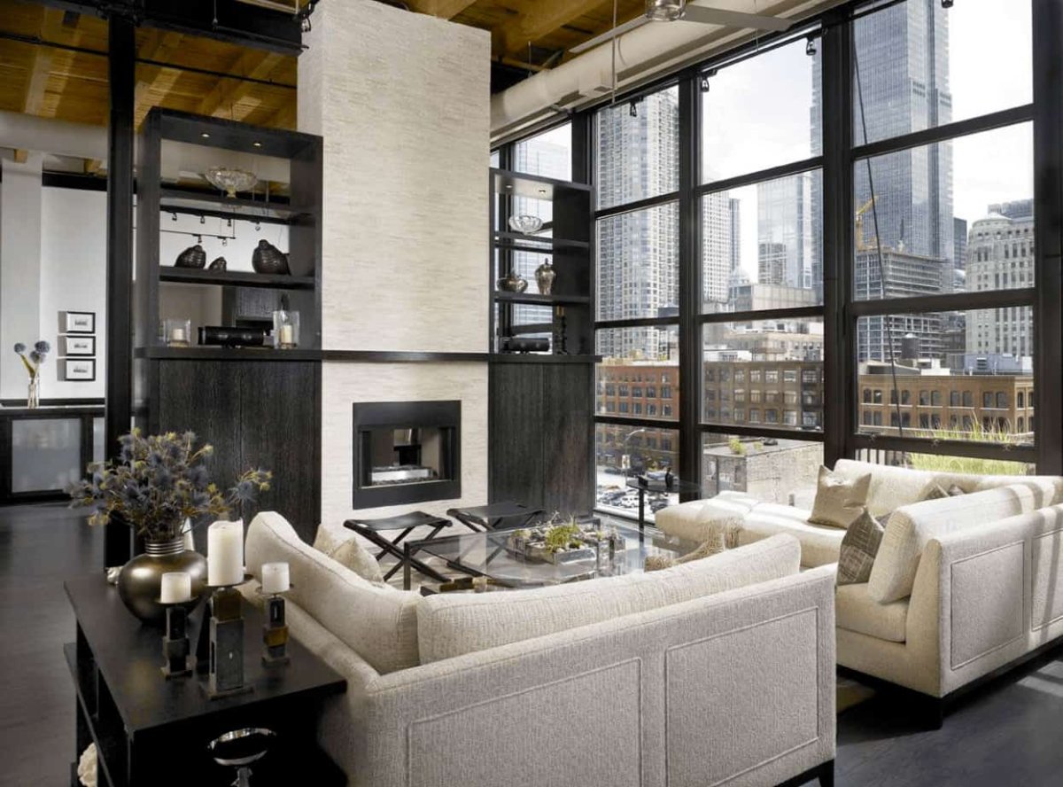 Гостиная гламурный лофт