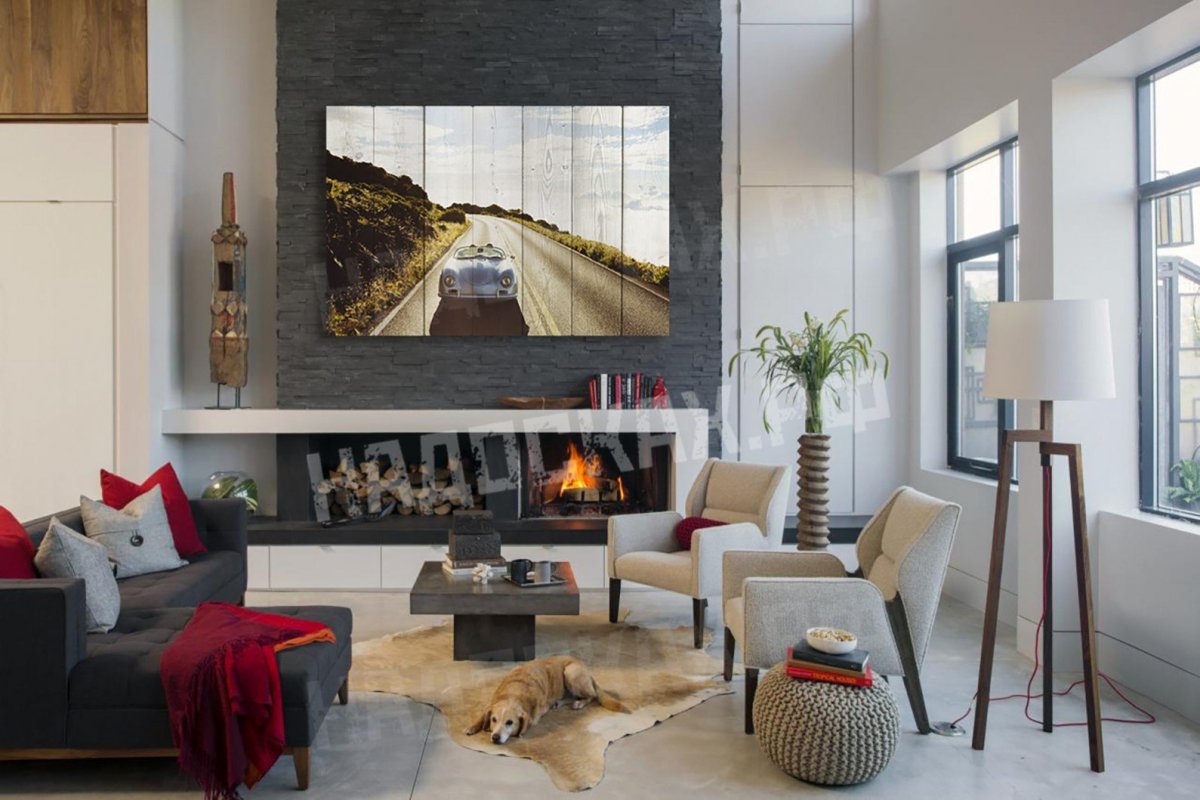 Эко камины в интерьере гостиной