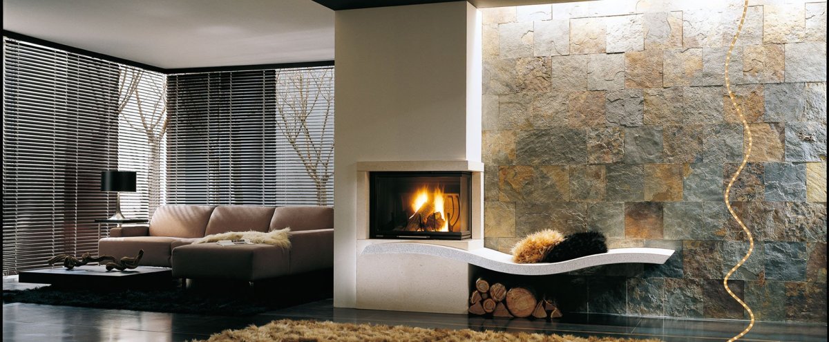 Камин отделка камнем