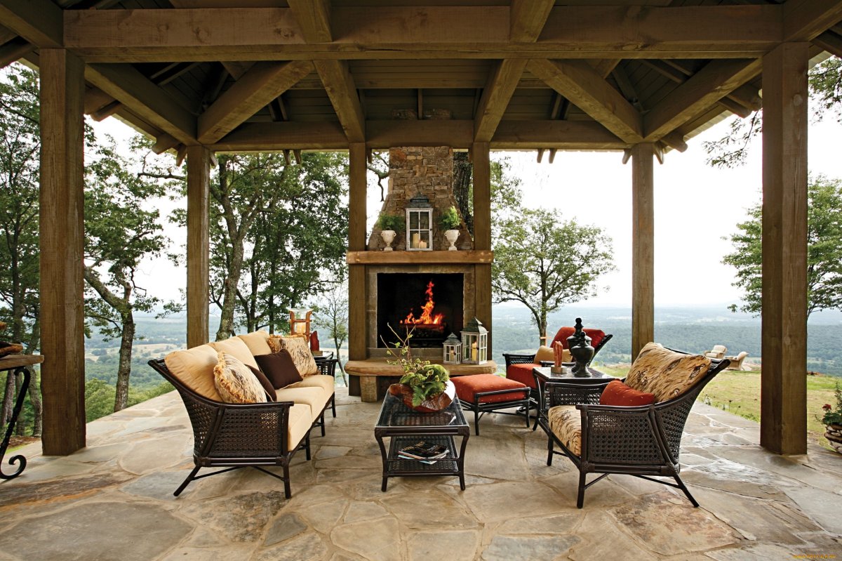 Патио в стиле Шале