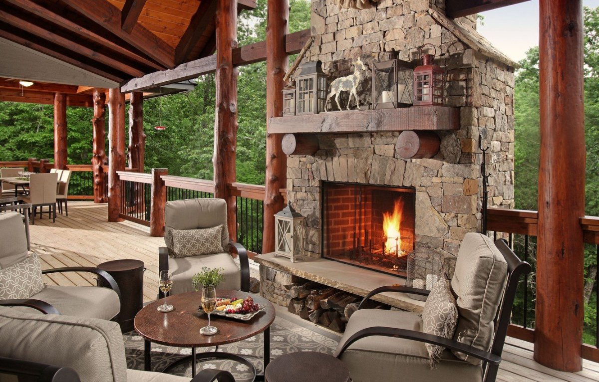 Камин в стиле рустик Модерн