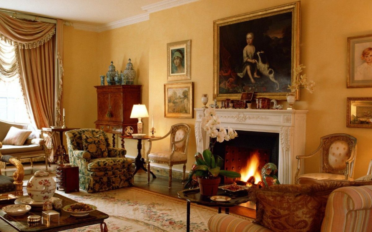 Гостиная классика Викторианский стиль